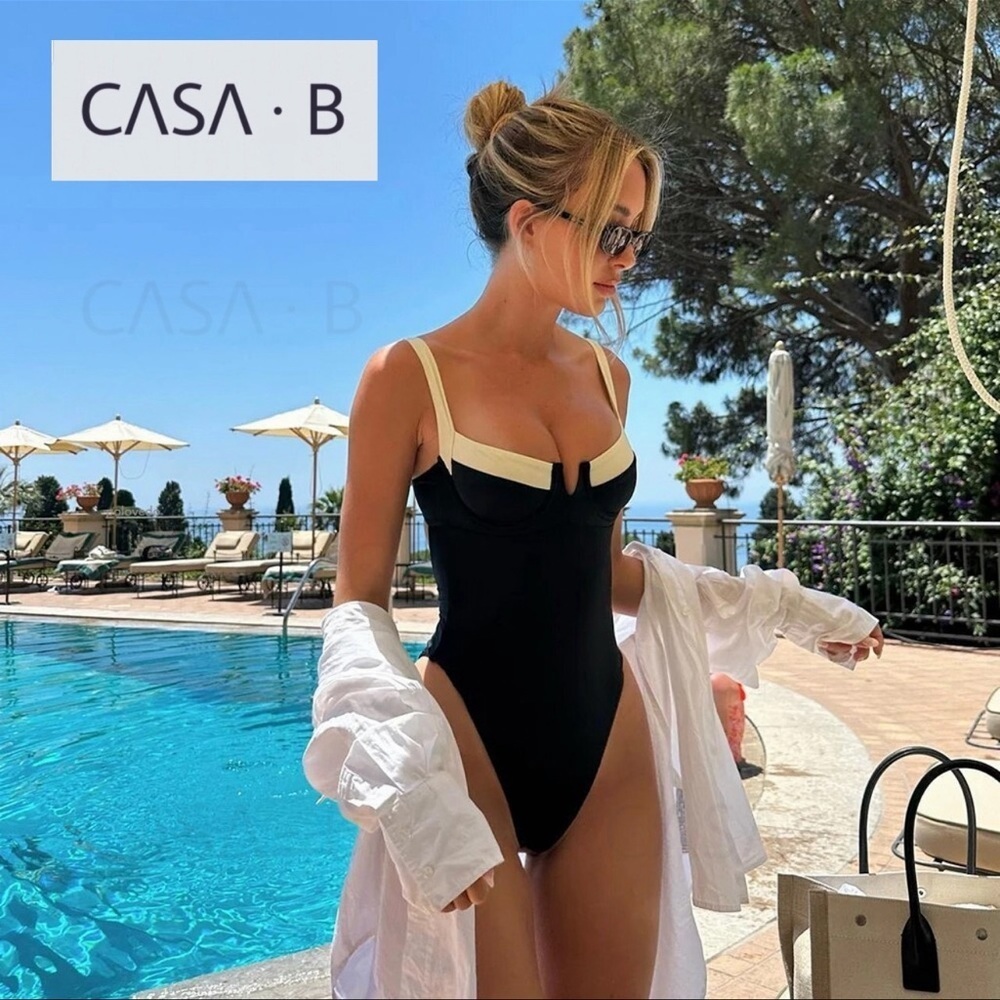 2/20💫to CASA B| Monaco One Piece Swimsuit in Ivory & Black - Picture 12 of 17
